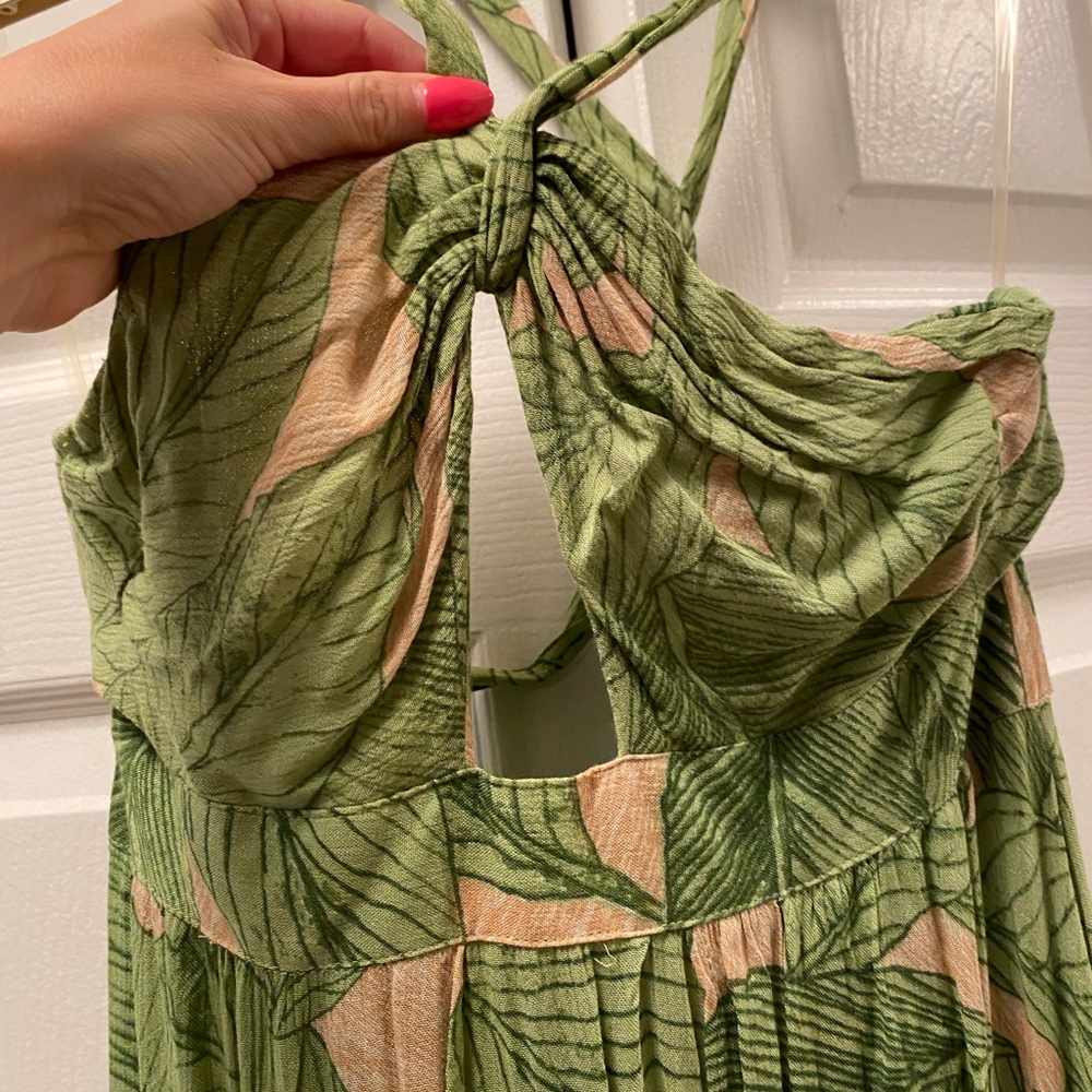 Kimchi Blue Maxi High Slit Dress Green - size 0 - like new!